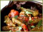 HERBED OKRA, CHEVON (GOAT MEAT) AND TOMATO STEW